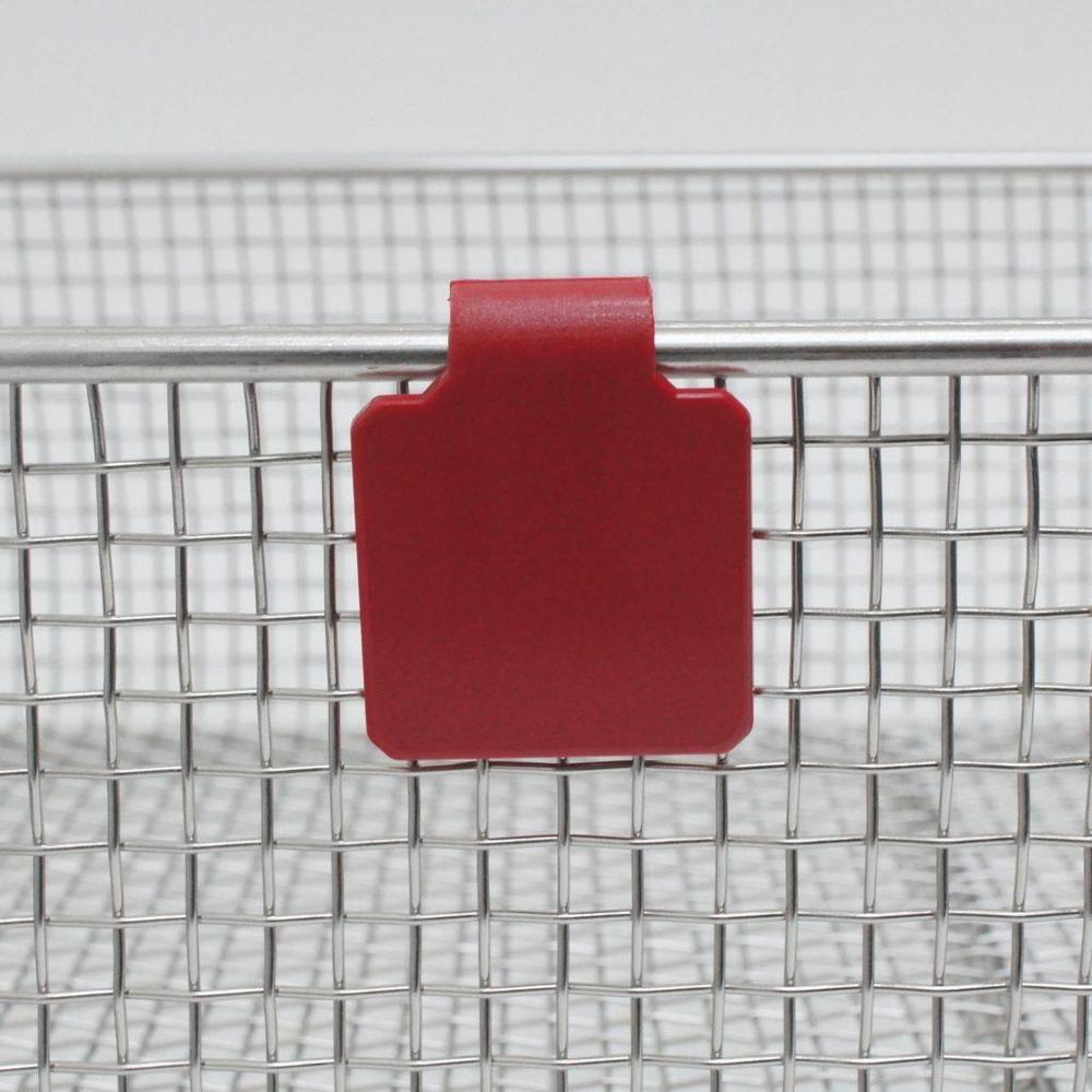 Štítek na síto plast 30 x 30 mm, červený, 1 klip (25ks)