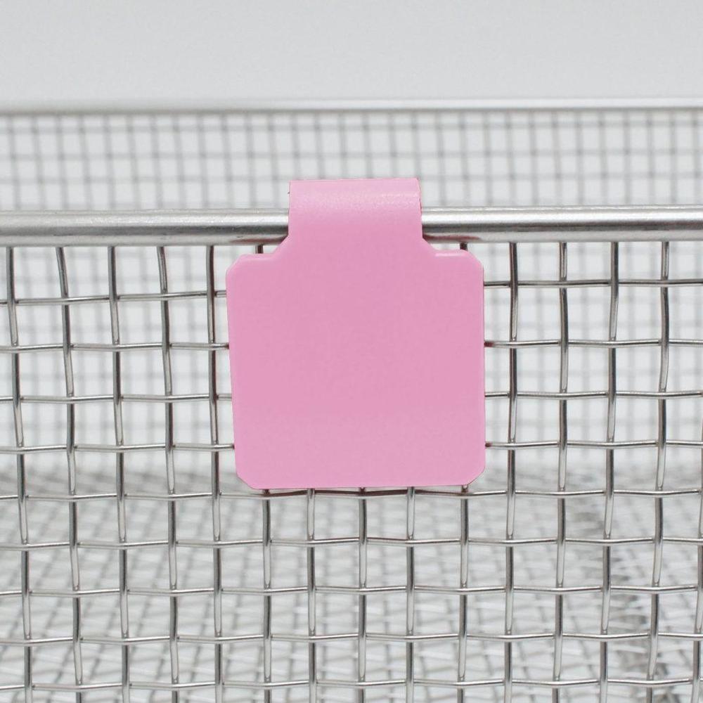 Štítek na síto plast 30 x 30 mm, růžový, 1 klip (25ks)