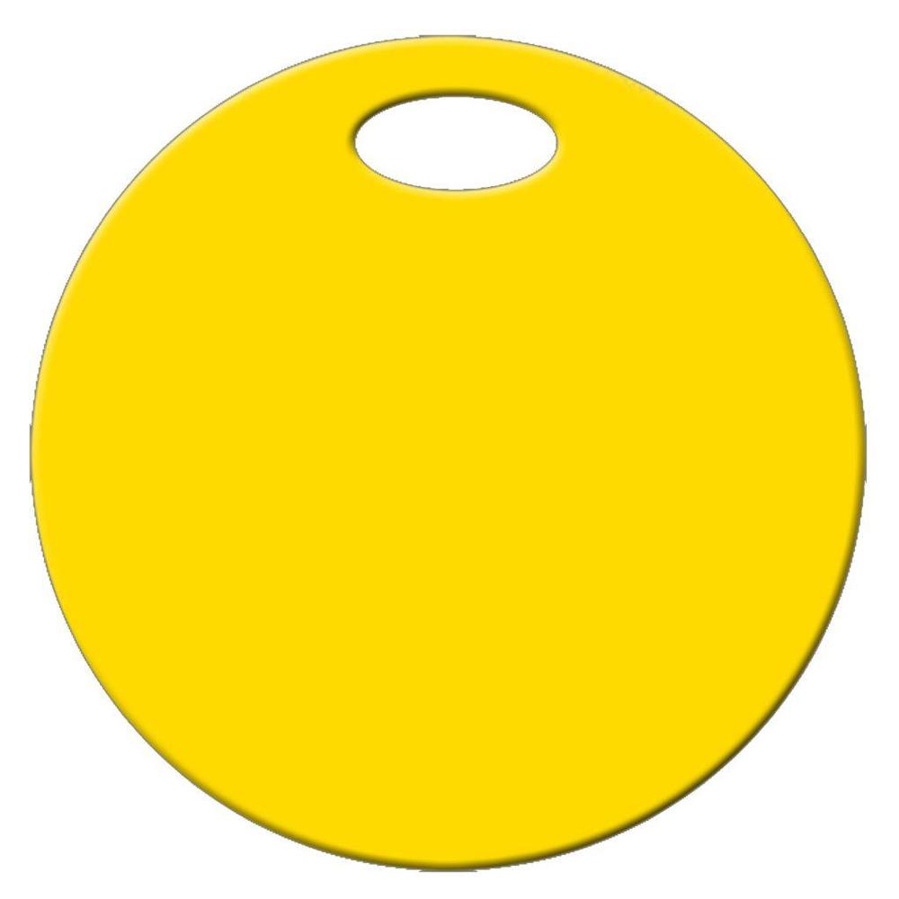 Štítek na síto plast kruhový pr. 25 mm, žlutý, 1 otvor (100ks)