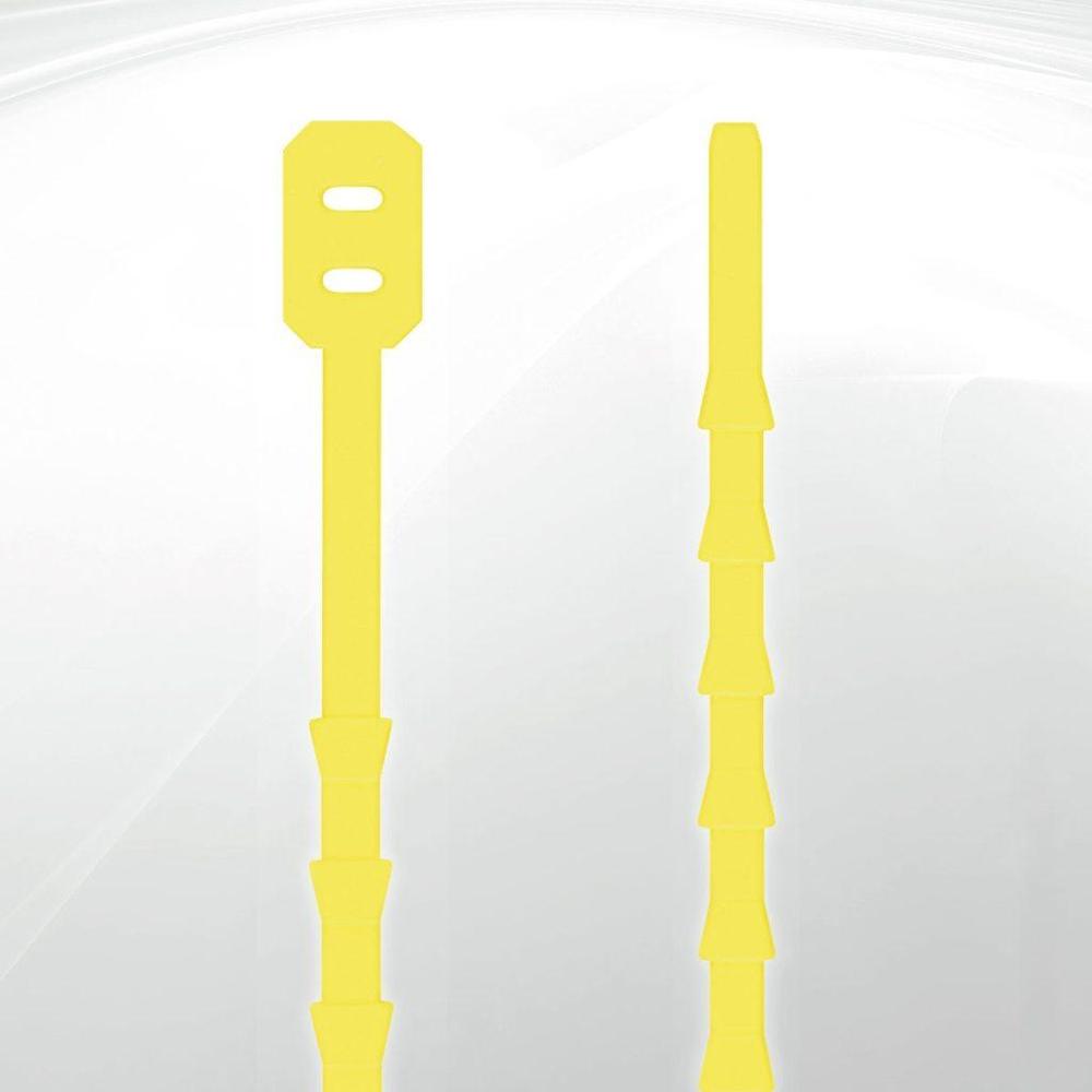 Uzávěr vázací silikon délka 060 mm, silný, žlutý (100ks)