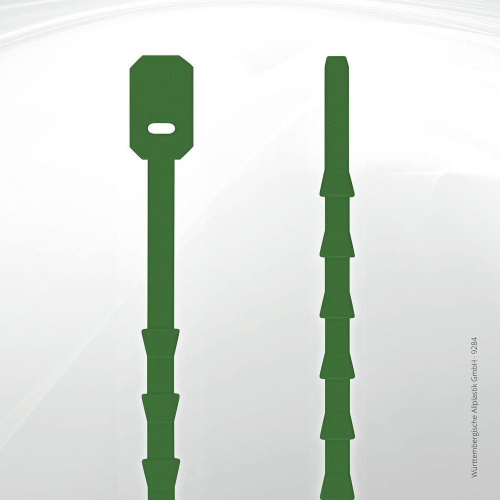 Uzávěr vázací silikon délka 110 mm, silný, zelený (100ks)