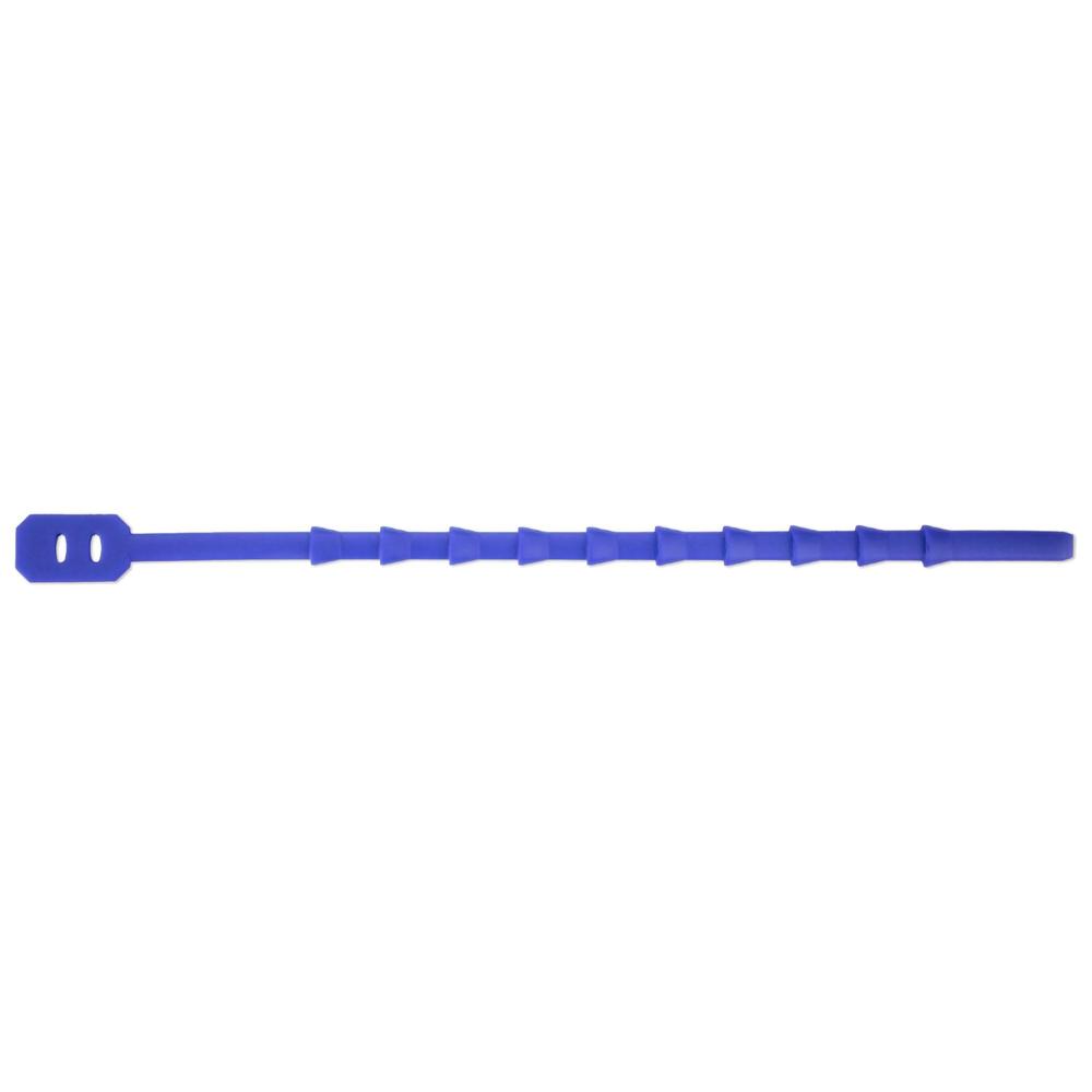 Uzávěr vázací silikon délka 190 mm, silný, modrý (100ks)
