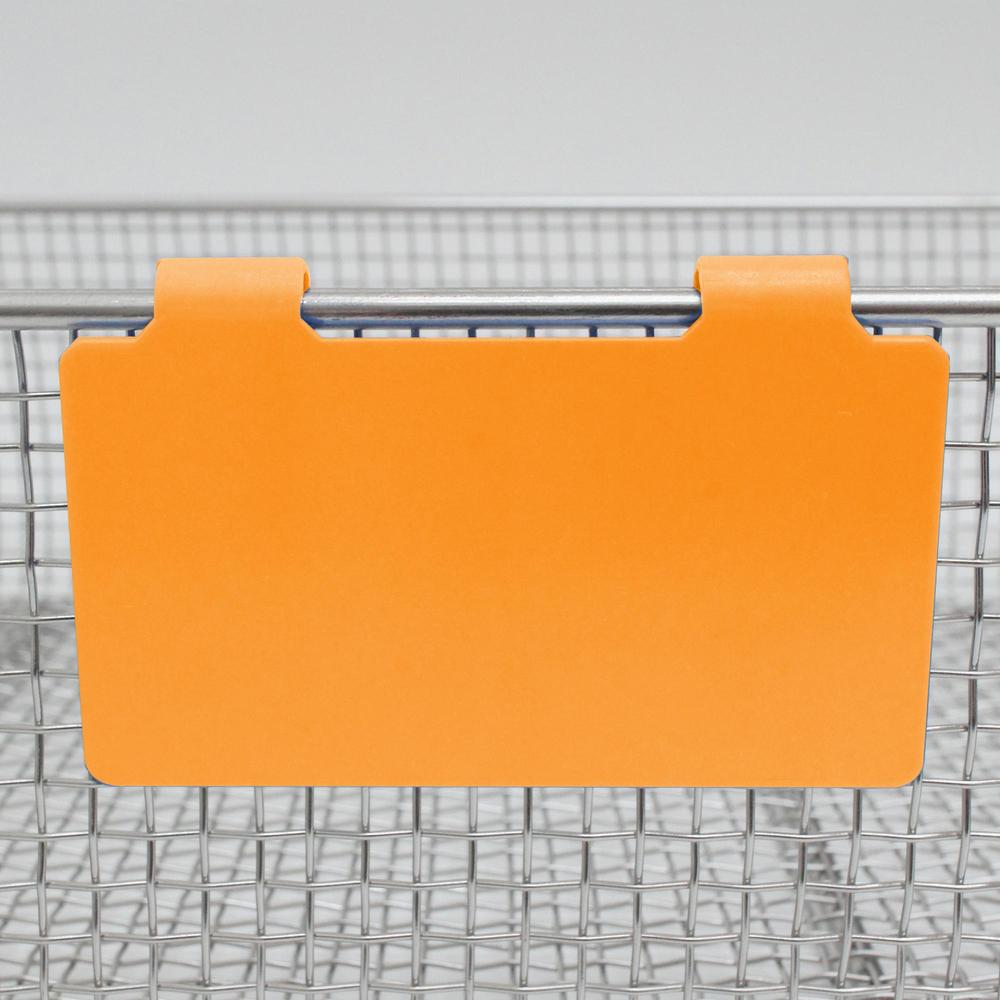 Štítek na síto plast 90 x 50 mm, oranžový, 2 klipy, laser/P-touch (25ks)