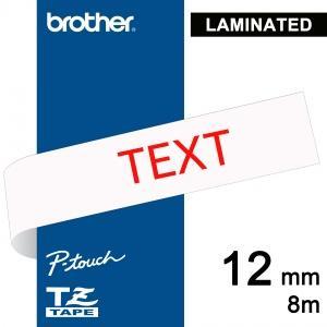 Páska do tiskárny P-touch 12 mm/8 m, lamin., bílá, písmo červené, pevná (1ks)